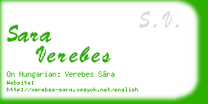 sara verebes business card