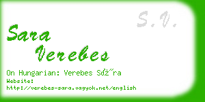 sara verebes business card